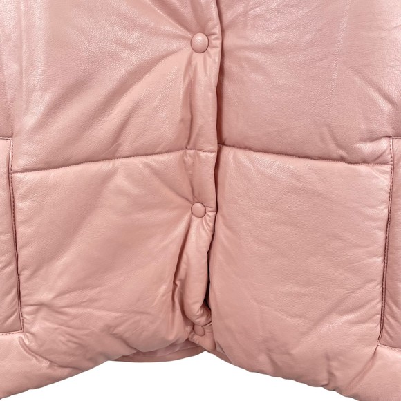 24.NWT Cami NYC Cecilia Vegan Leather Puffer  Pink XL Polyurethane Faux Leather - Picture 8 of 12
